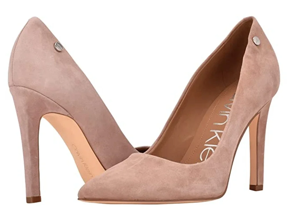 Calvin Klein Womens Brady High Heels Size 8.5 Pink Suede Pumps NIB